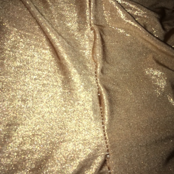 Gold mini flirty party dress. - Picture 5 of 8